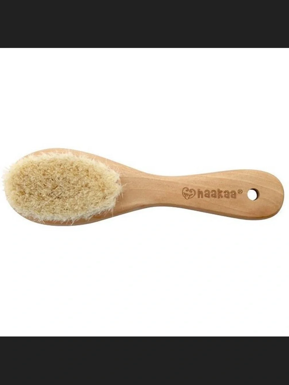 NWT Wooden Goat Wool Haakaa Baby Hair Brush with canvas bag